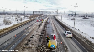 В районе поселка Пирсы начались работы по реконструкции и строительству автомобильной дороги М-8 «Холмогоры», подъезд к г. Северодвинску ( км 0+700 - км 13+000).