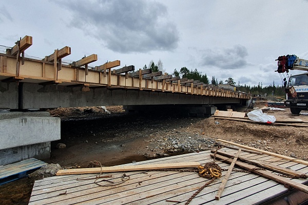 Ход ремонта моста через реку Кяма на км 683+279 автомобильной дороги А-215 Лодейное Поле - Вытегра - Прокшино - Плесецк - Брин-Наволок