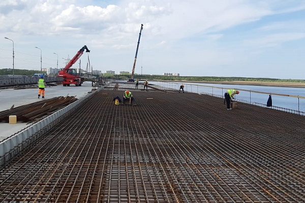 Ход реконструкции моста через Никольское Устье в г. Северодвинск.